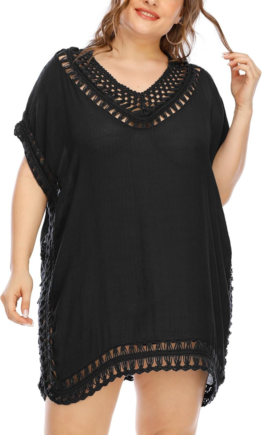 Womens Swimsuits Cover Ups Crochet Chiffon Beach Cover Bathing Suit Bikini Wear Coverups Dress