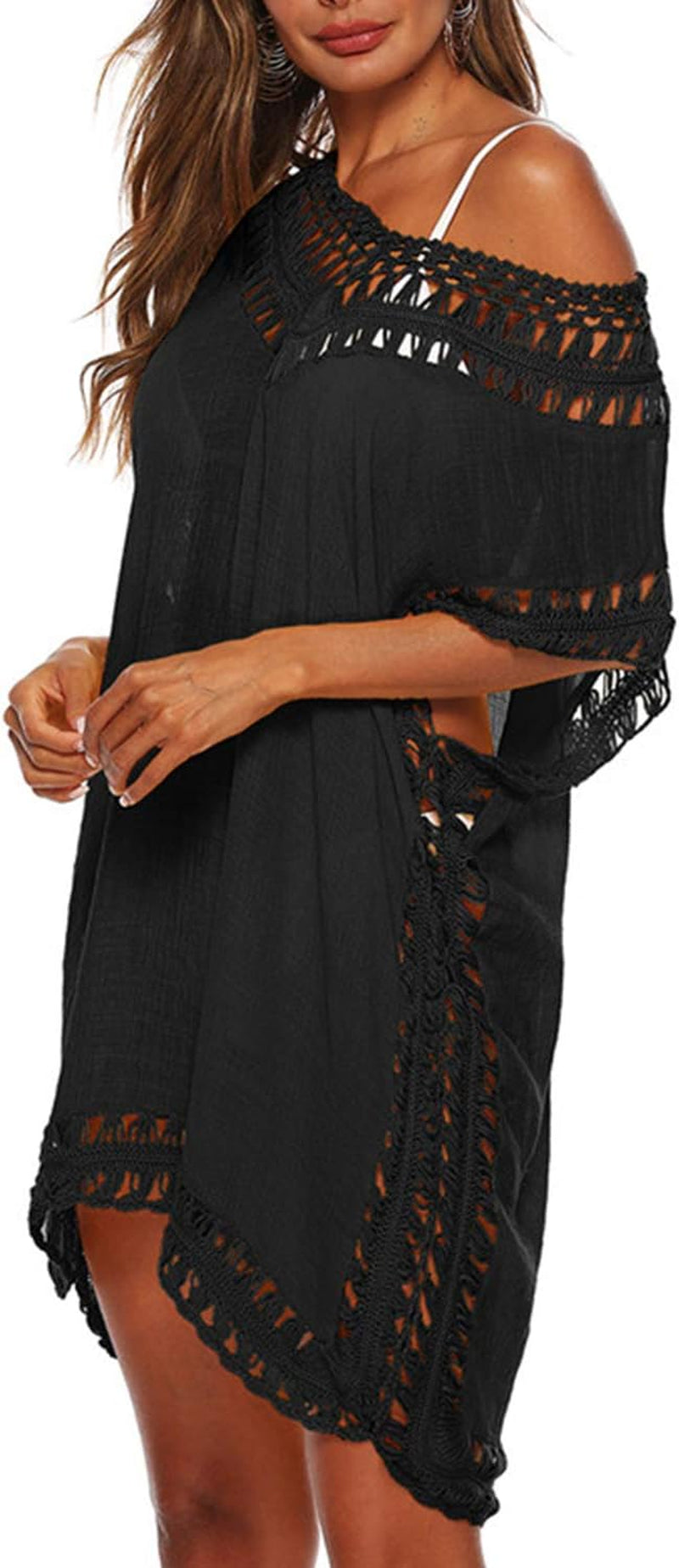 Womens Swimsuits Cover Ups Crochet Chiffon Beach Cover Bathing Suit Bikini Wear Coverups Dress