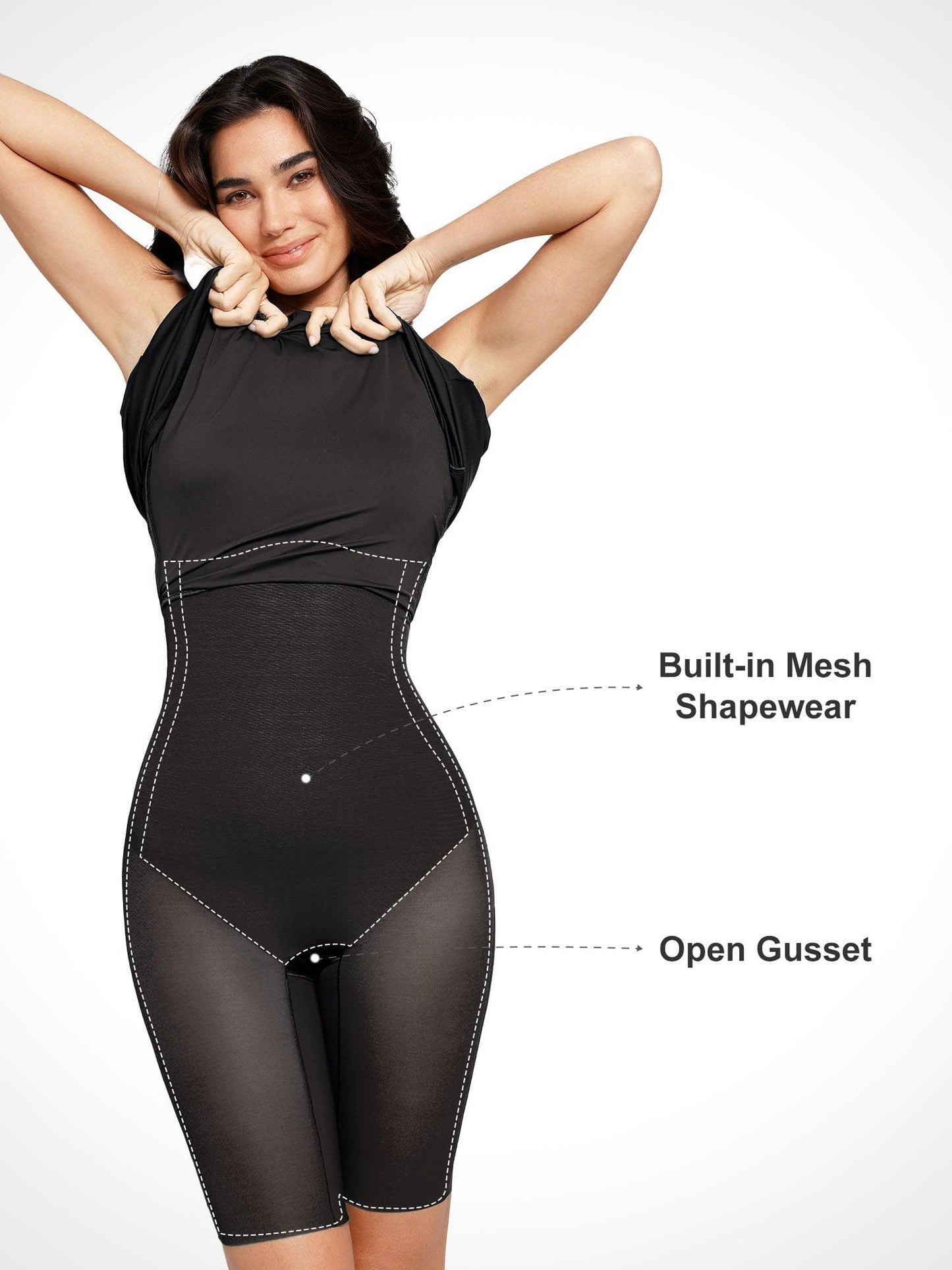 A-Line Midi Dresses with Integrated Tummy Control Shapewear