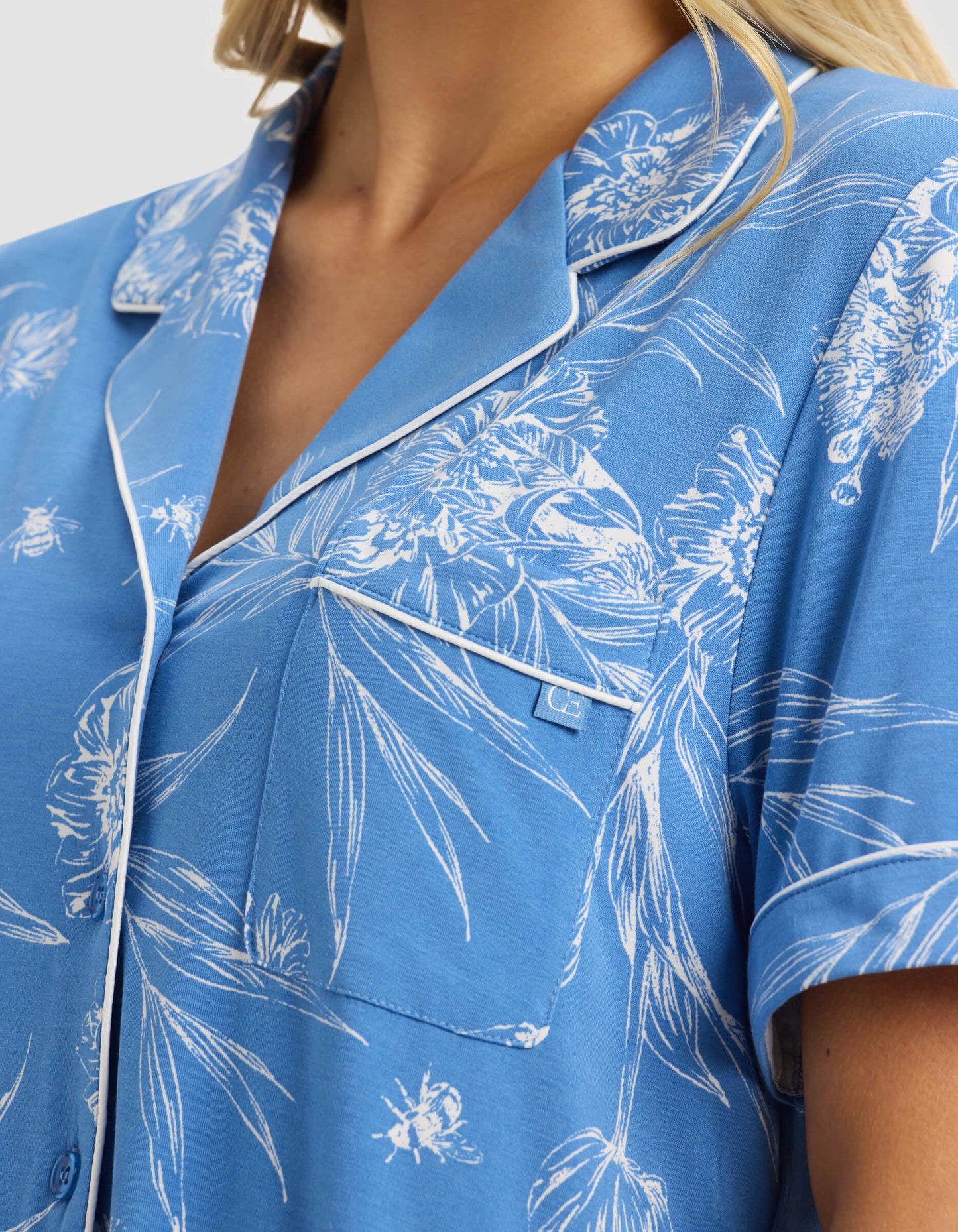 Women's Bamboo Stretch Knit Short Sleeve and Pant Pajama Set