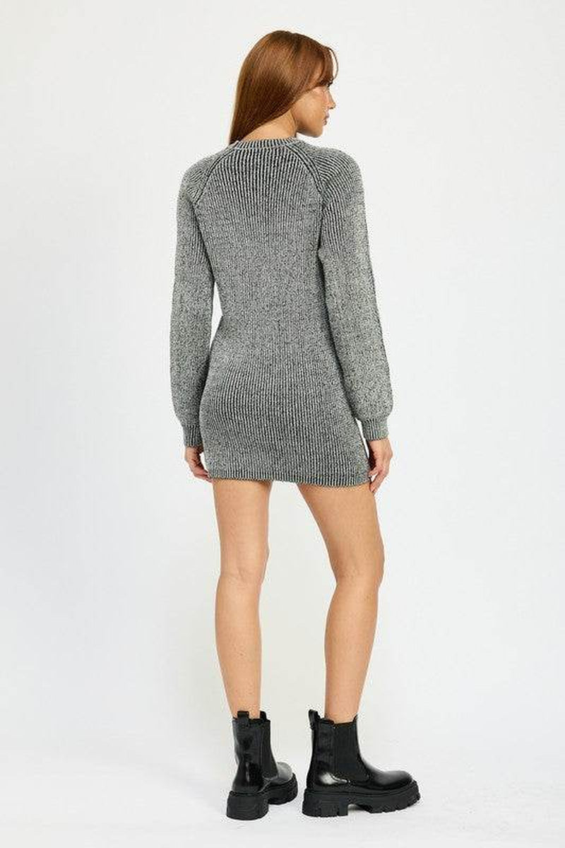 MOCK NECK MINI RIB DRESS