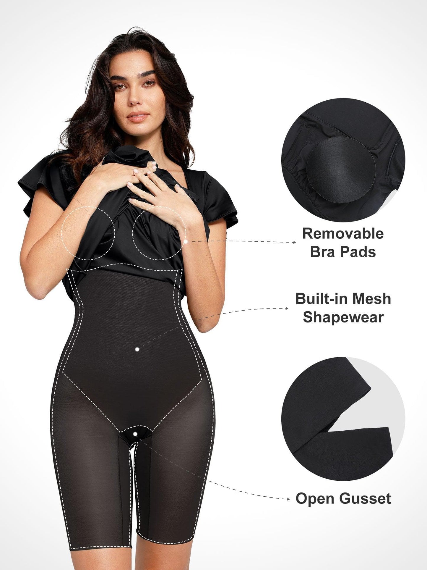 A-Line Midi Dresses with Integrated Tummy Control Shapewear