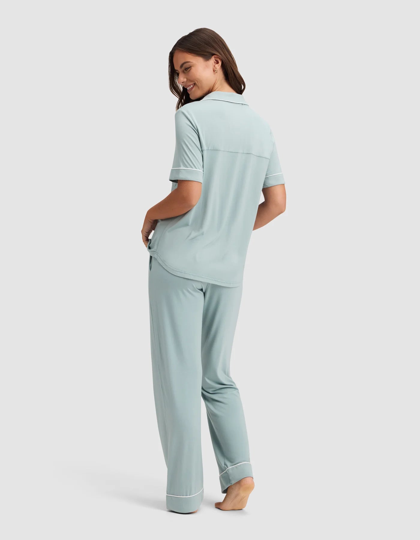 Women's Bamboo Stretch Knit Short Sleeve and Pant Pajama Set