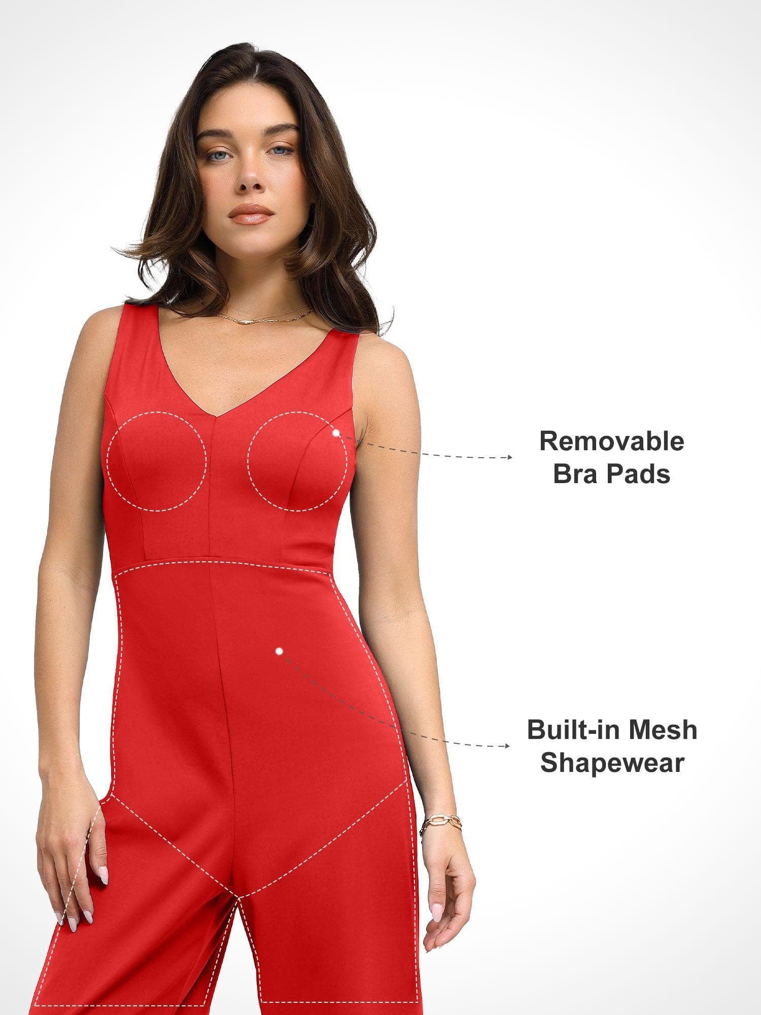 Slimming Wide-Leg Shapewear Jumpsuit