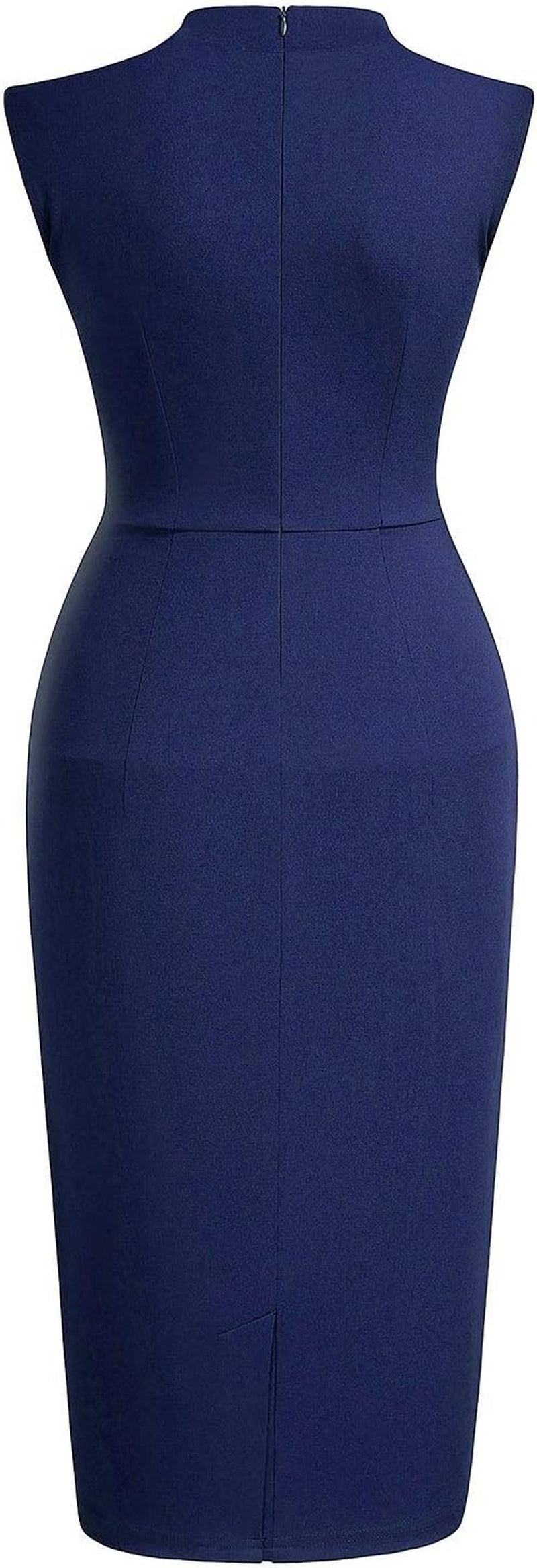 Women’s Vintage 1950s Inspired Half Collar Ruffle Cocktail Pencil Dress
