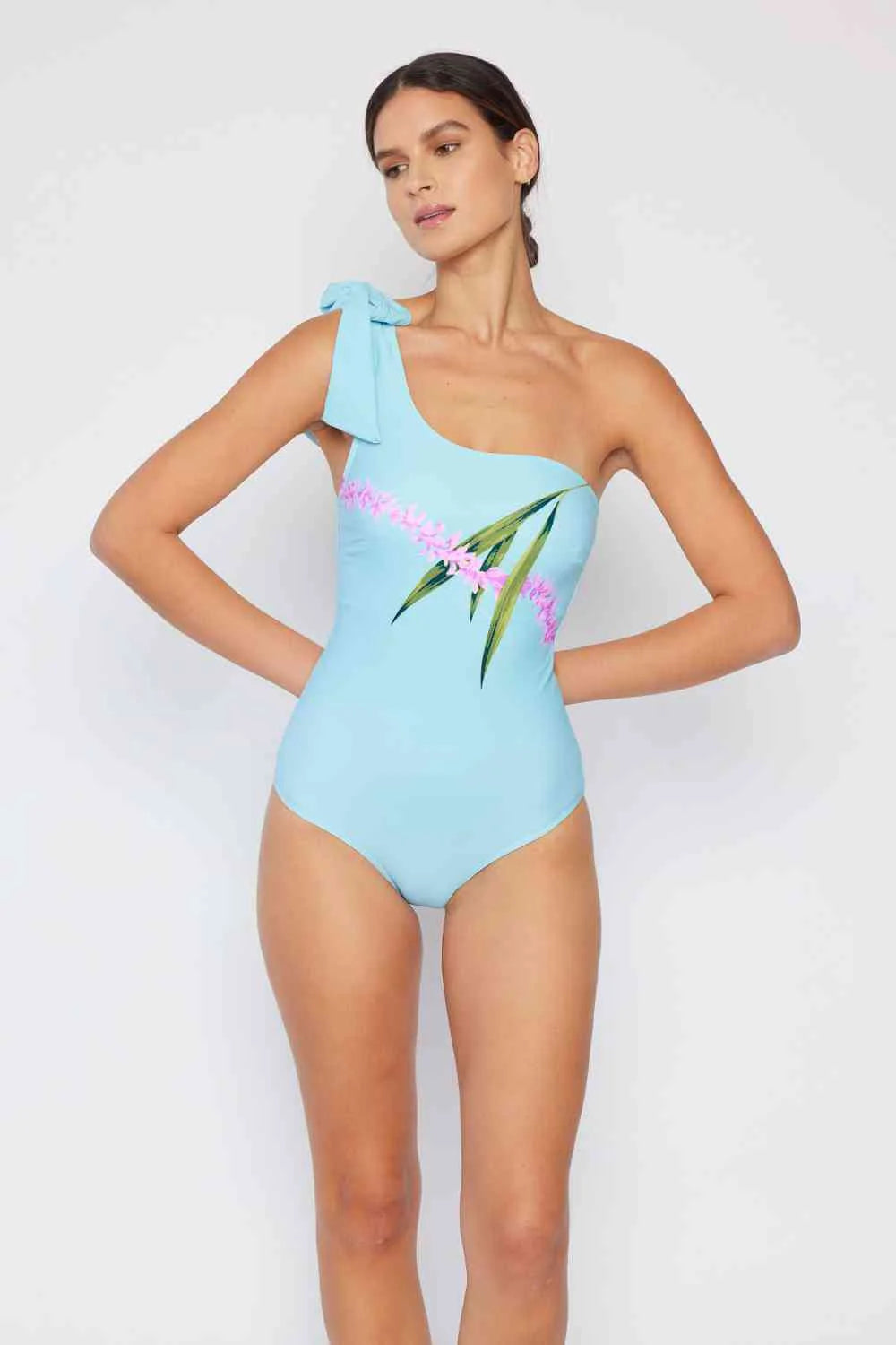 Marina West Pastel Blue One Shoulder Swimsuit - Vacay Mode