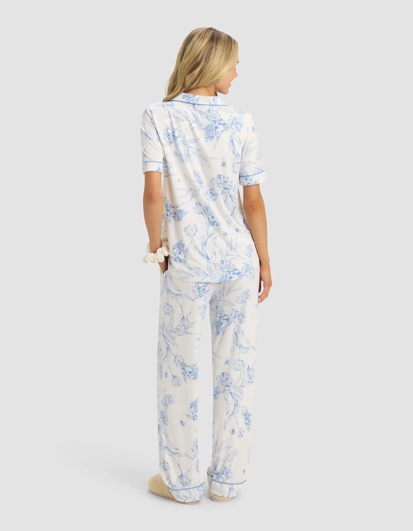 Women's Bamboo Stretch Knit Short Sleeve and Pant Pajama Set