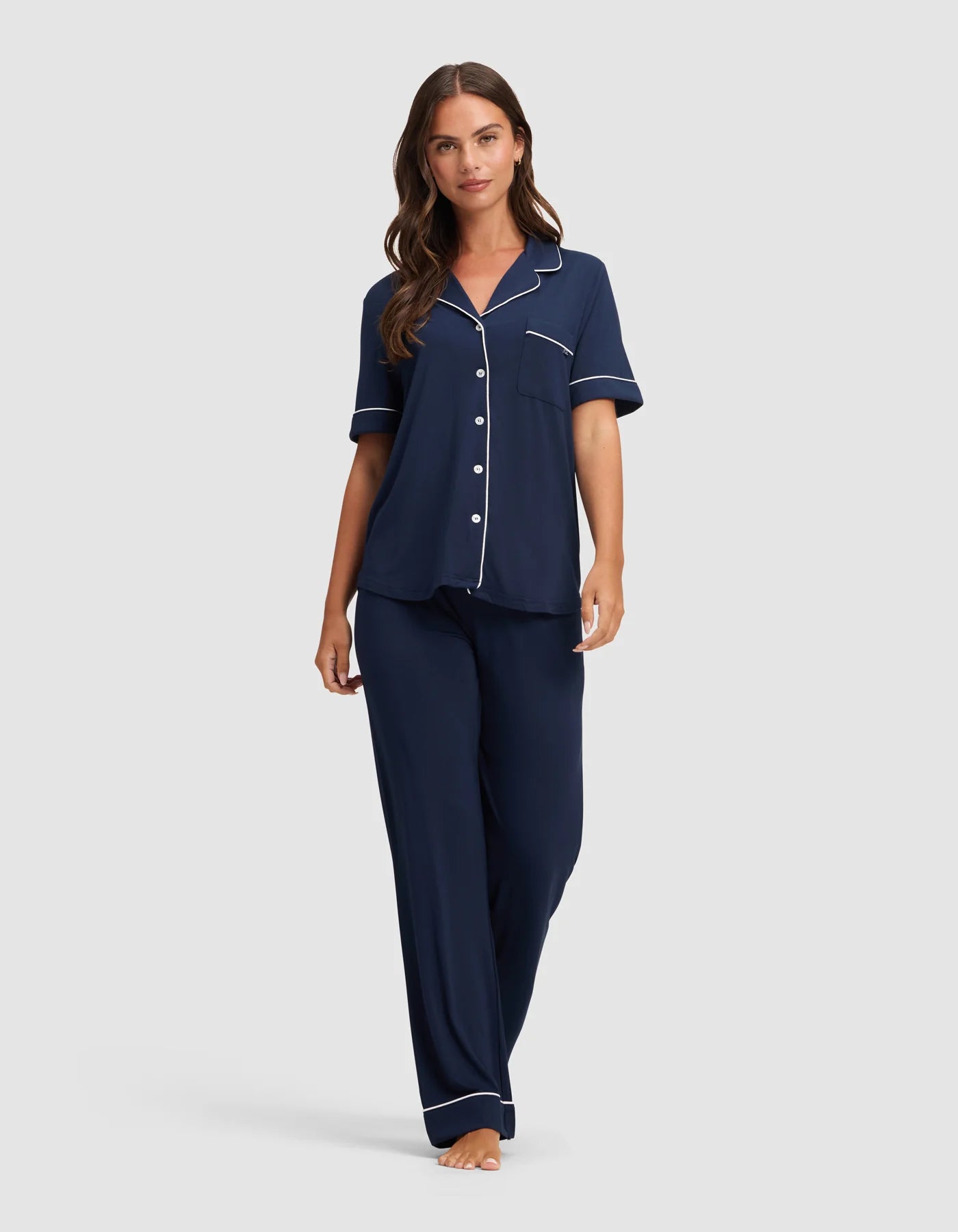 Women's Bamboo Stretch Knit Short Sleeve and Pant Pajama Set