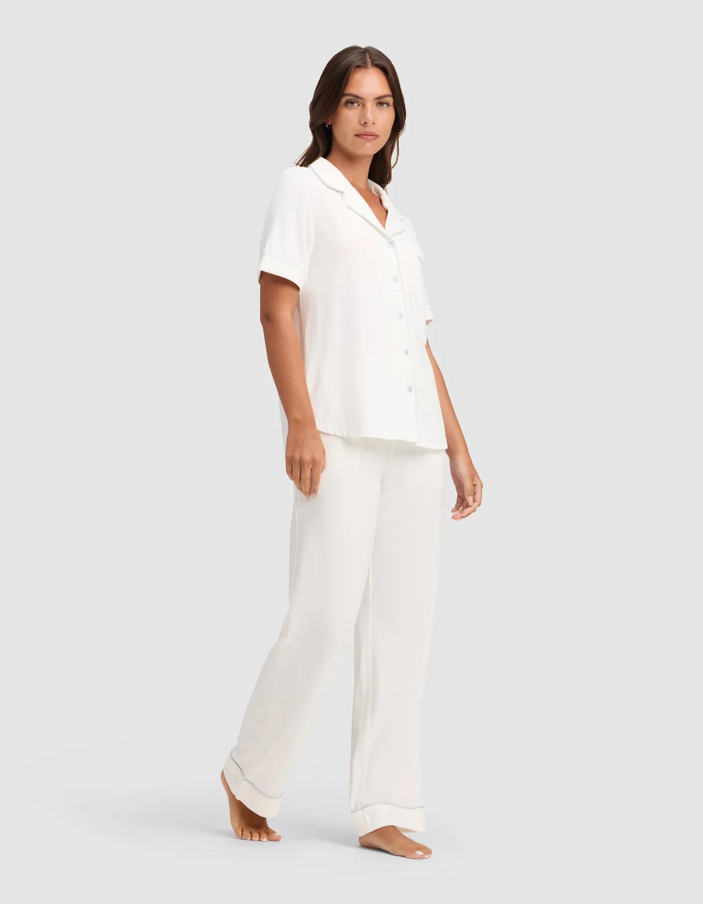 Women's Bamboo Stretch Knit Short Sleeve and Pant Pajama Set