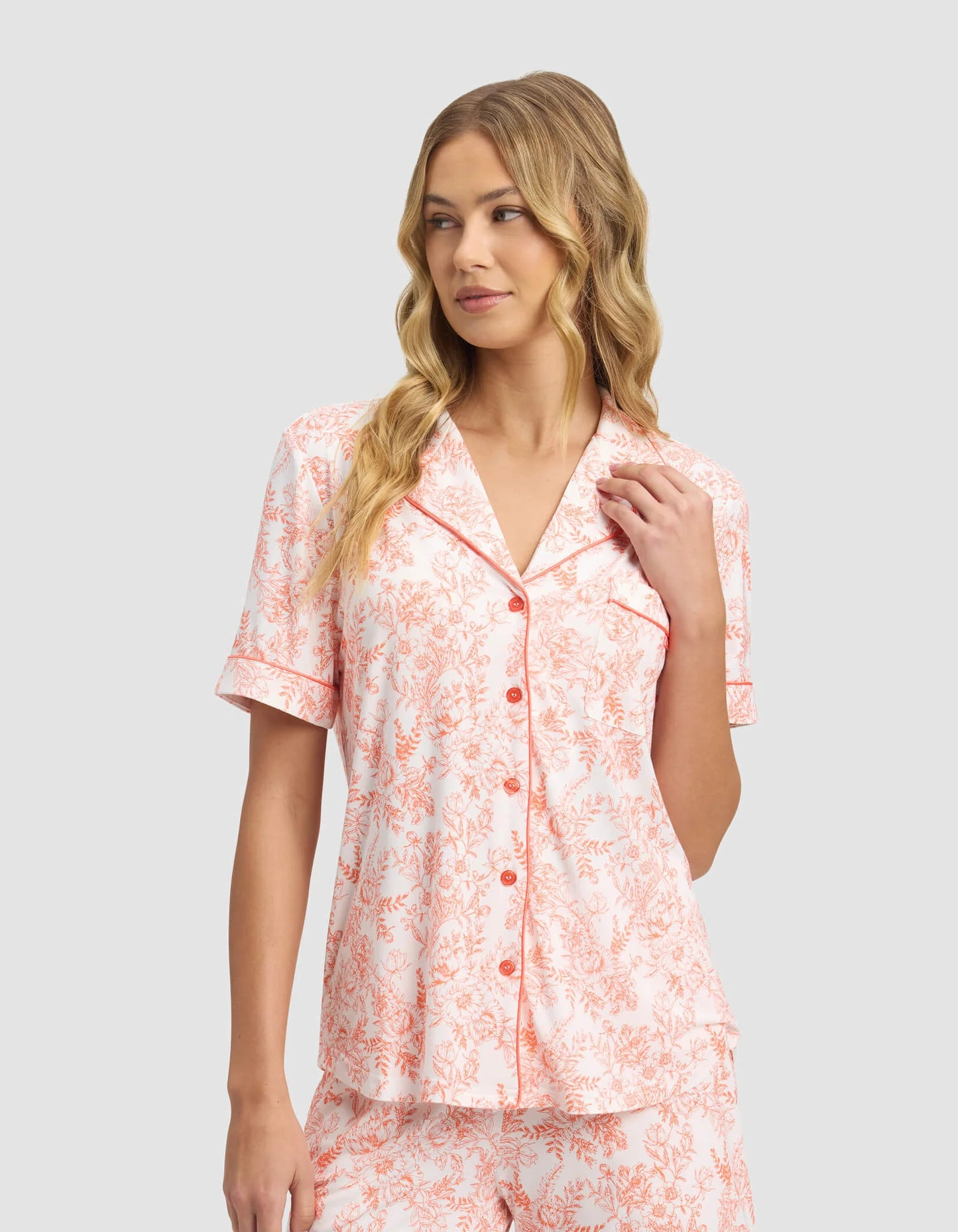 Women's Bamboo Stretch Knit Short Sleeve and Pant Pajama Set
