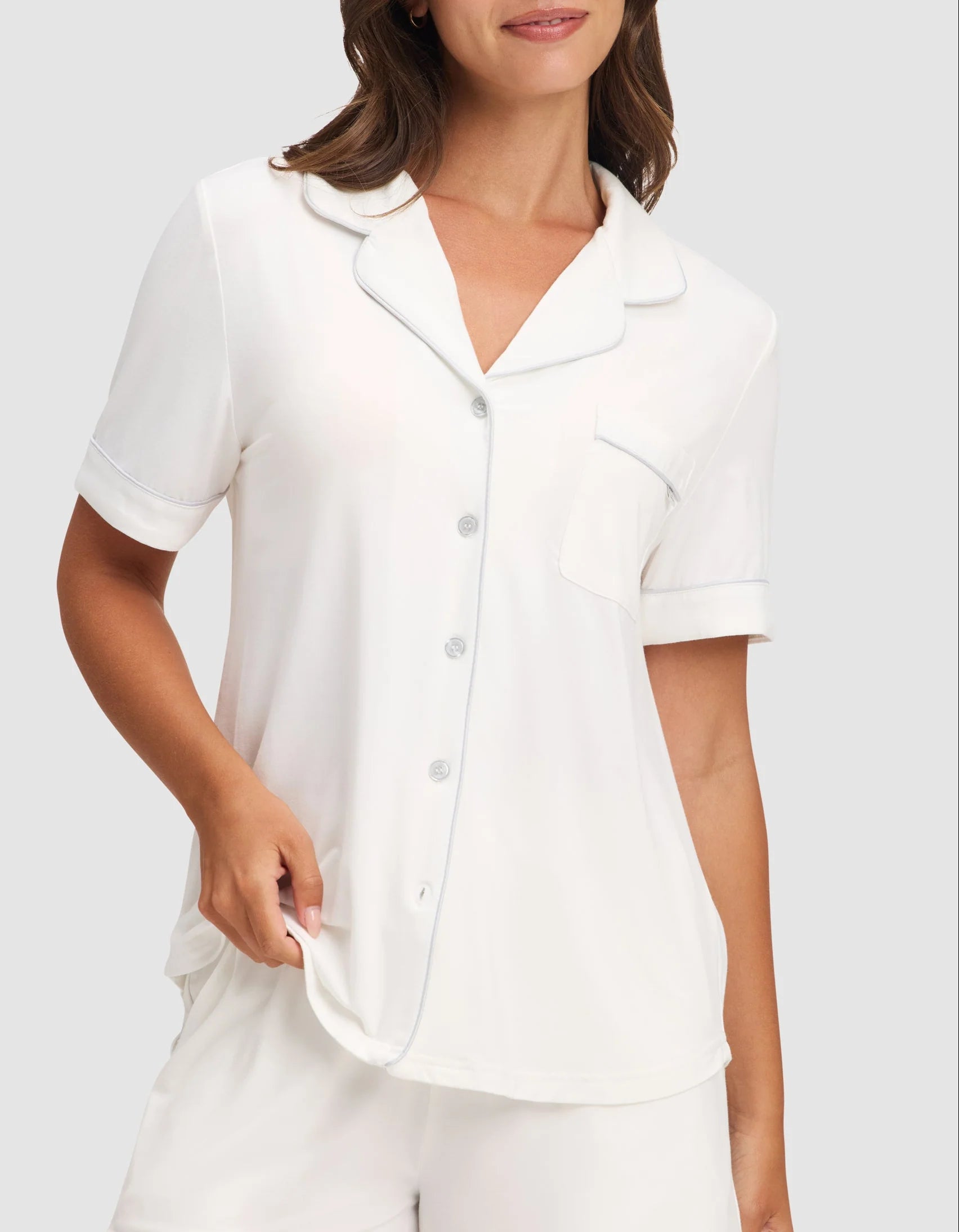 Women's Bamboo Stretch Knit Short Sleeve and Pant Pajama Set