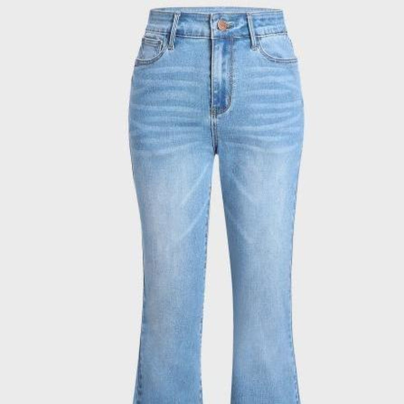 Elevate Your Style with High-Rise Slim Fit Bootcut Jeans - Flattering Tummy Tuck Design for Ultimate Comfort