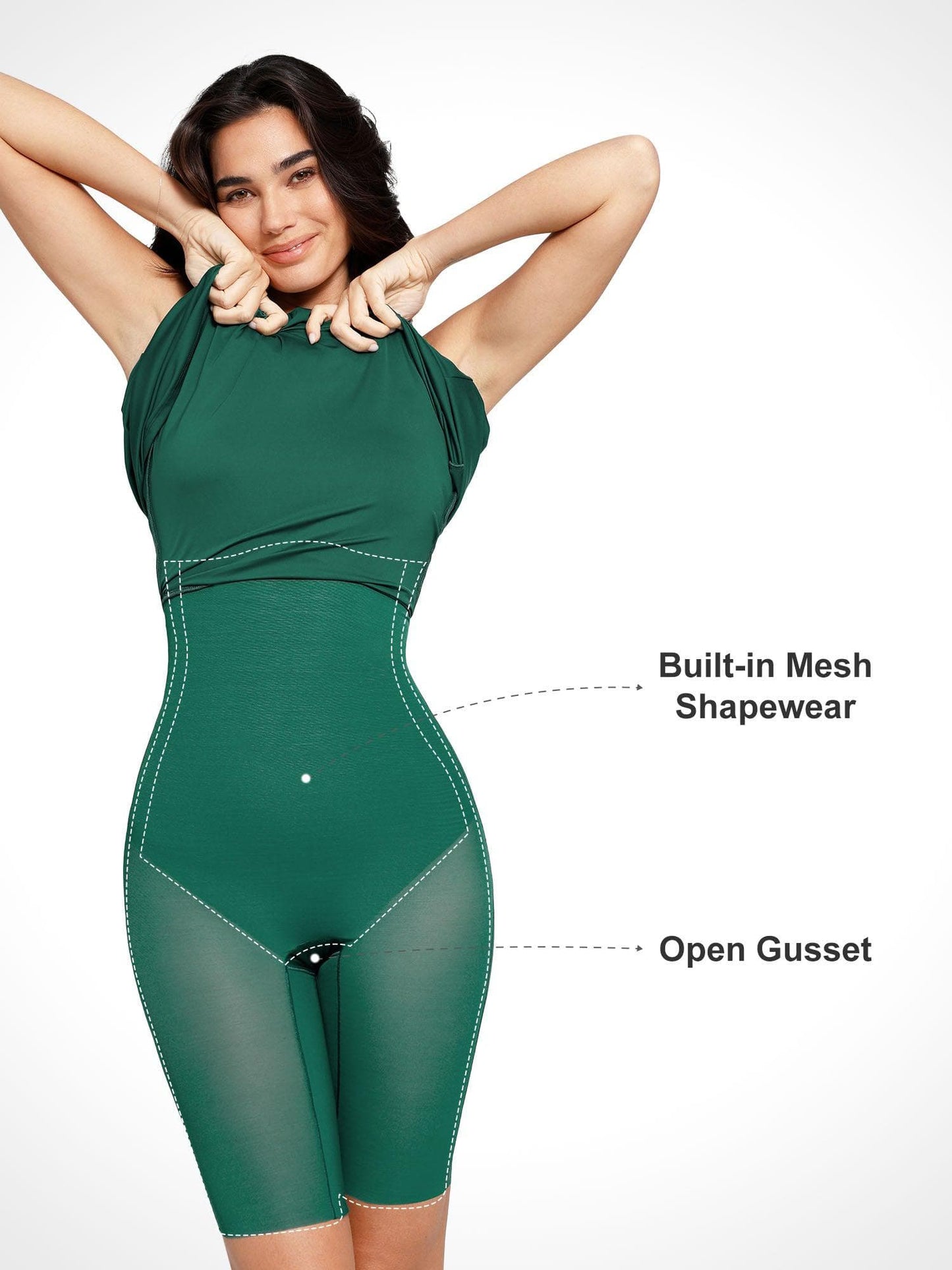A-Line Midi Dresses with Integrated Tummy Control Shapewear