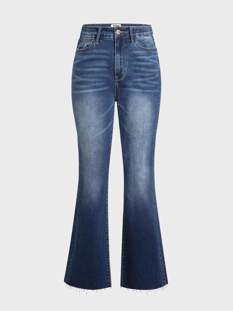 Elevate Your Style with High-Rise Slim Fit Bootcut Jeans - Flattering Tummy Tuck Design for Ultimate Comfort