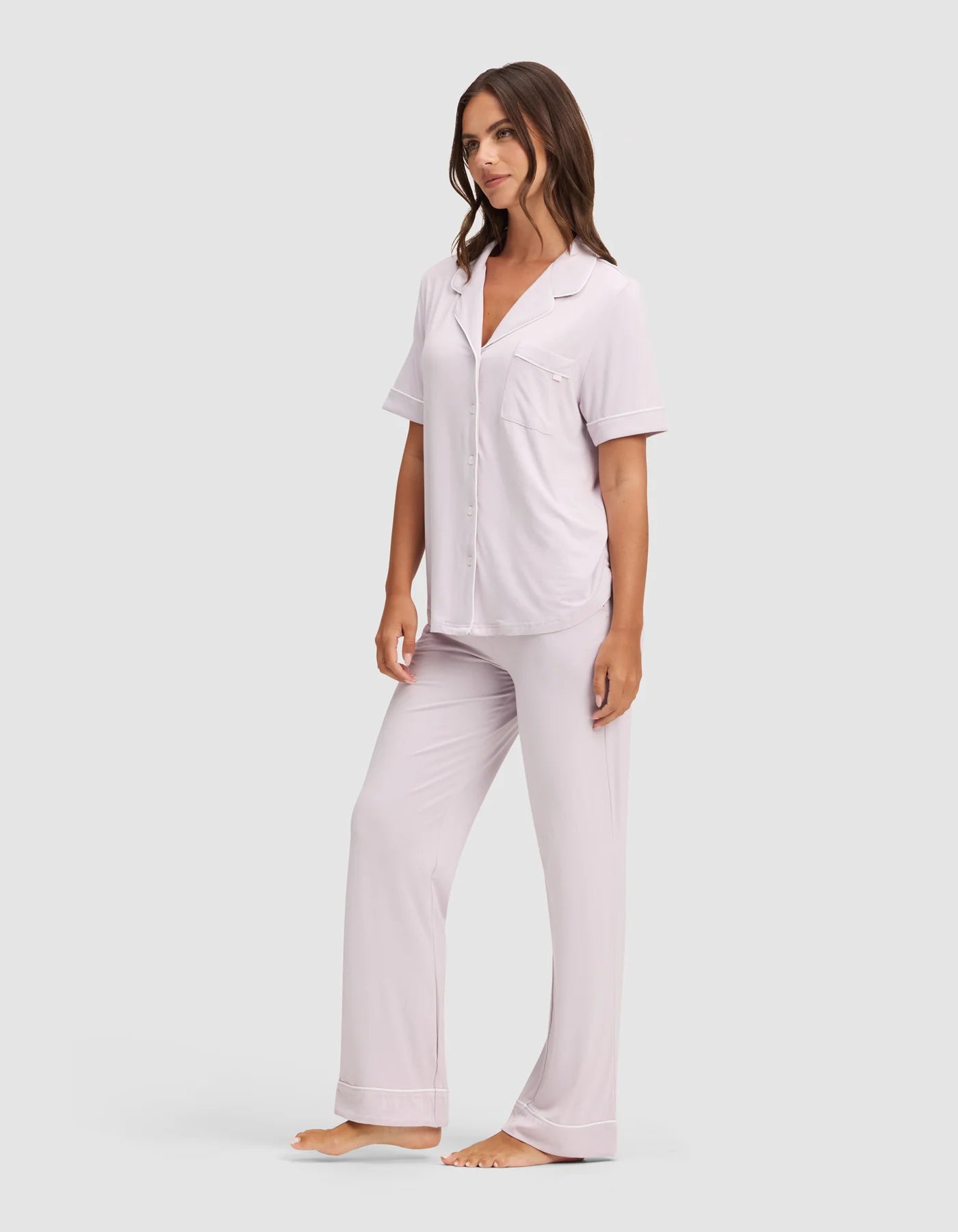 Women's Bamboo Stretch Knit Short Sleeve and Pant Pajama Set