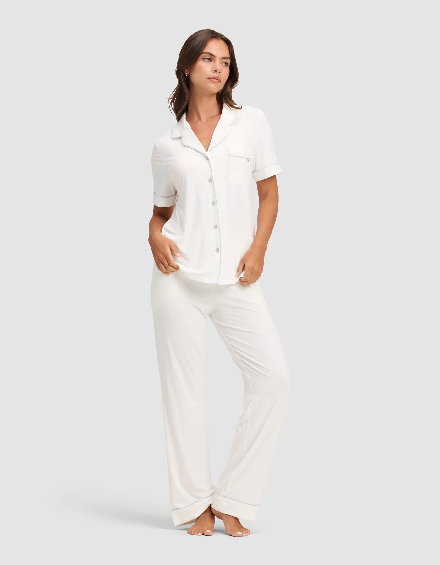 Women's Bamboo Stretch Knit Short Sleeve and Pant Pajama Set