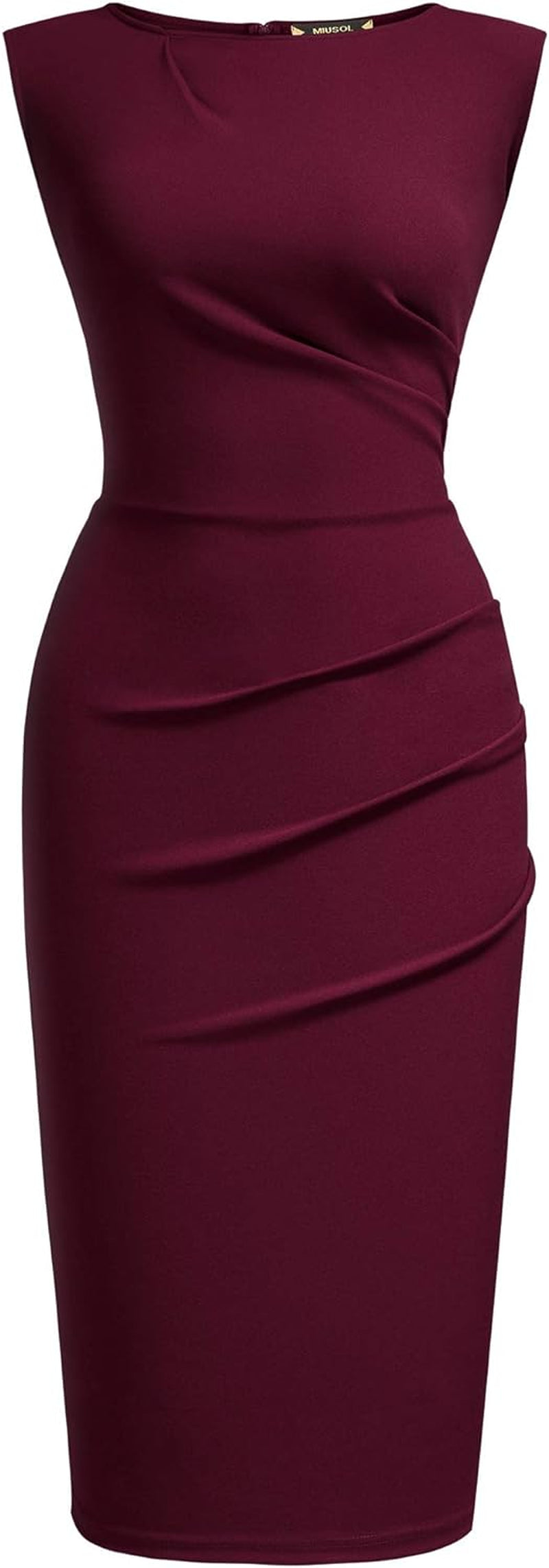 Women's Vintage Ruffled Slim Fit Pencil Dress for Work