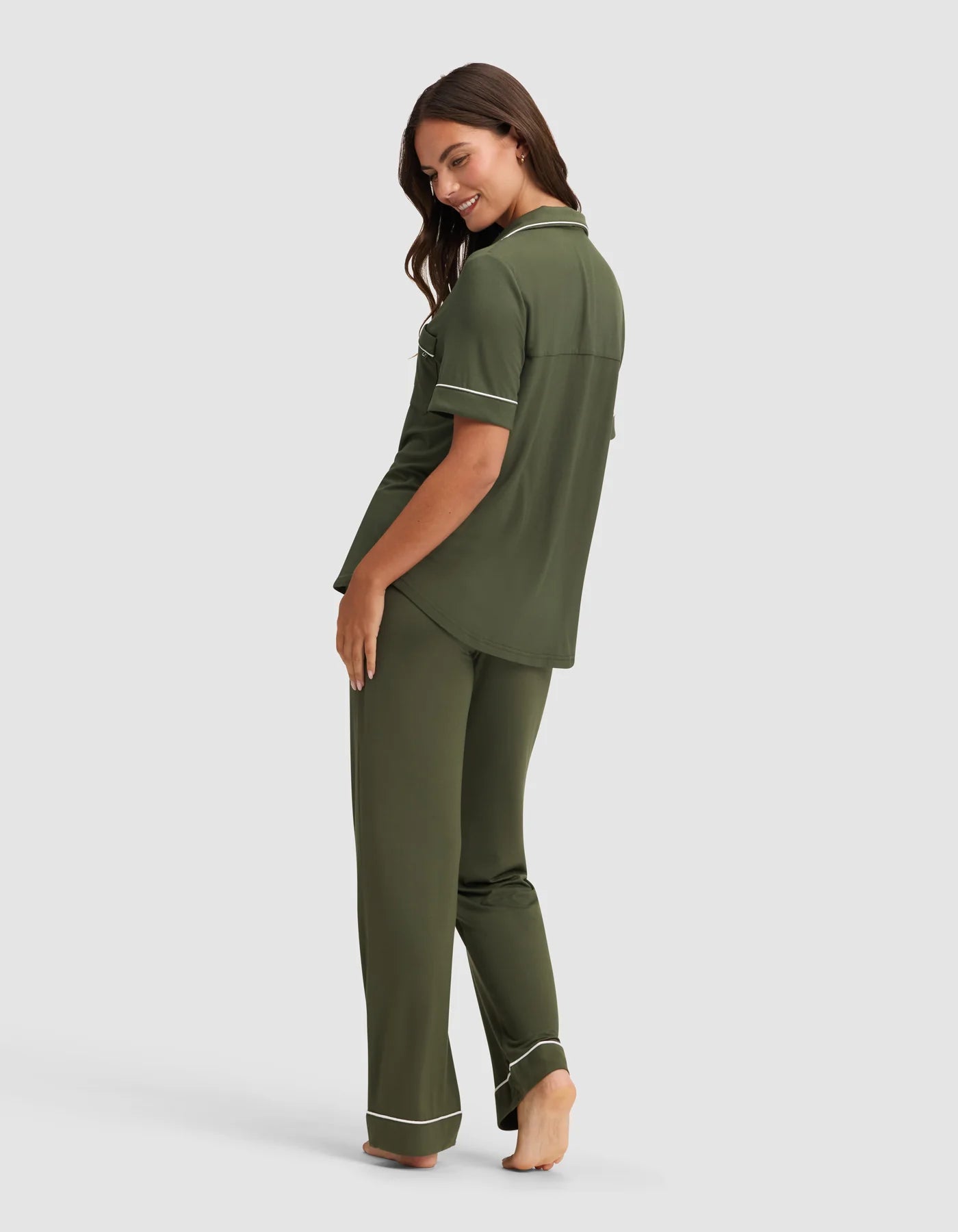 Women's Bamboo Stretch Knit Short Sleeve and Pant Pajama Set
