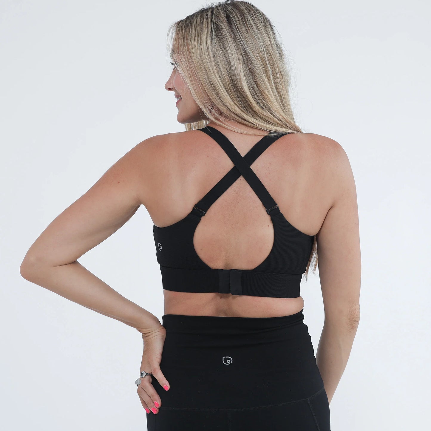 Maeve Run Times Sewn in Cups Nursing & Pumping Sports Bra (Noir)