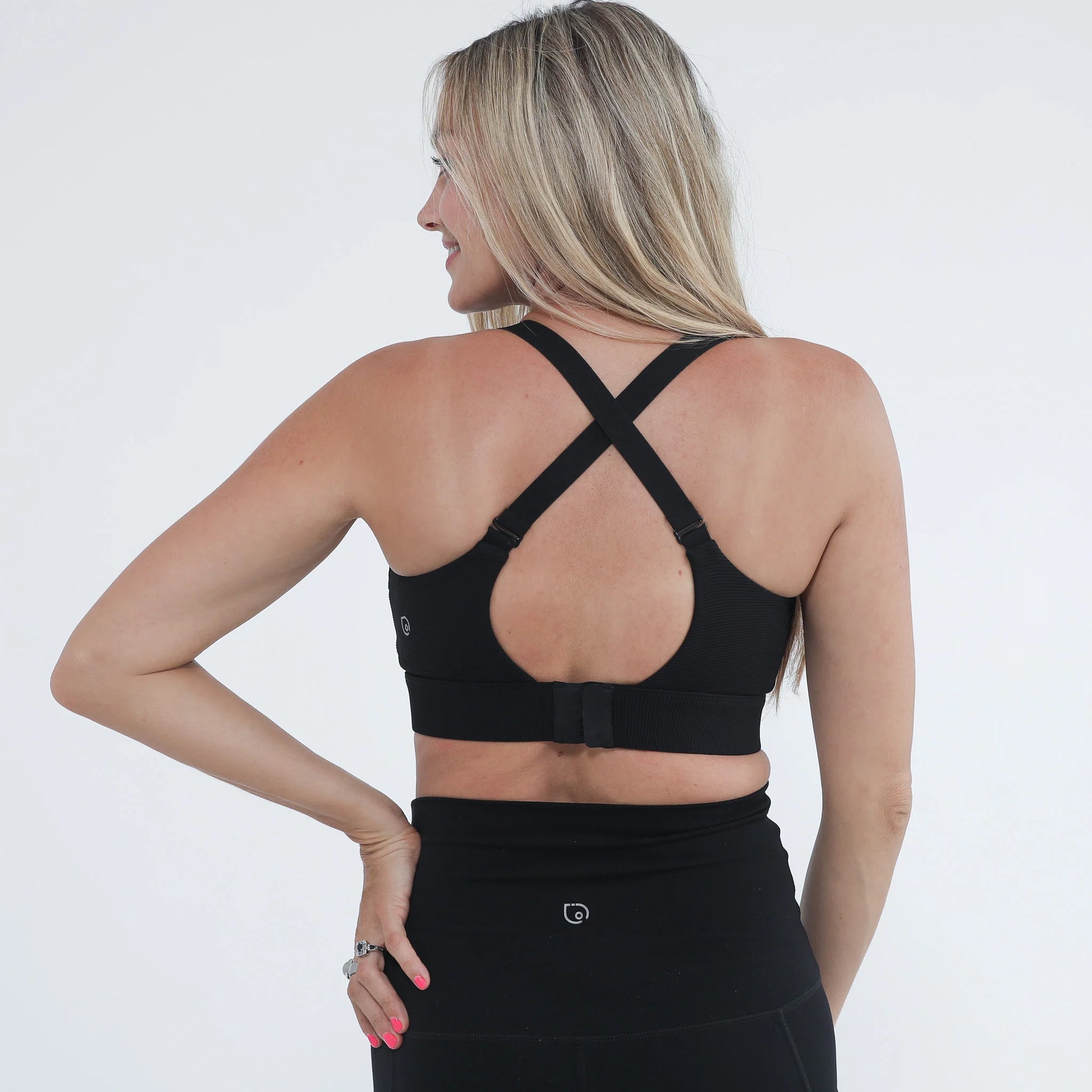 Maeve Run Times Sewn in Cups Nursing & Pumping Sports Bra (Noir)